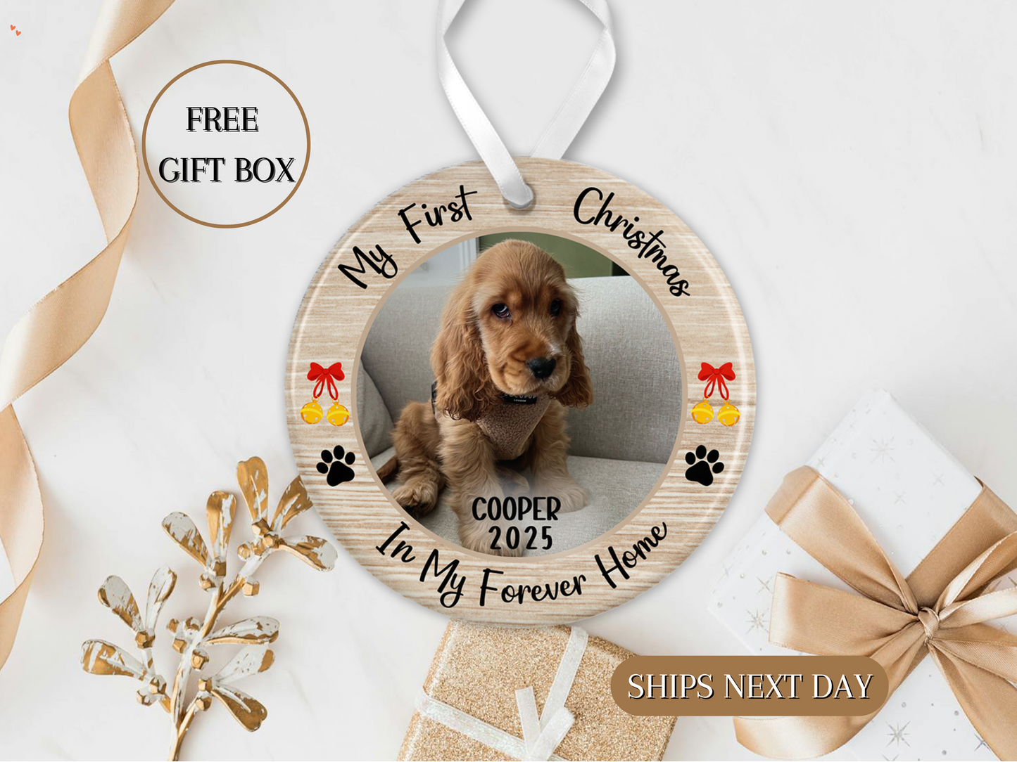 Custom Dogs First Christmas ornaments