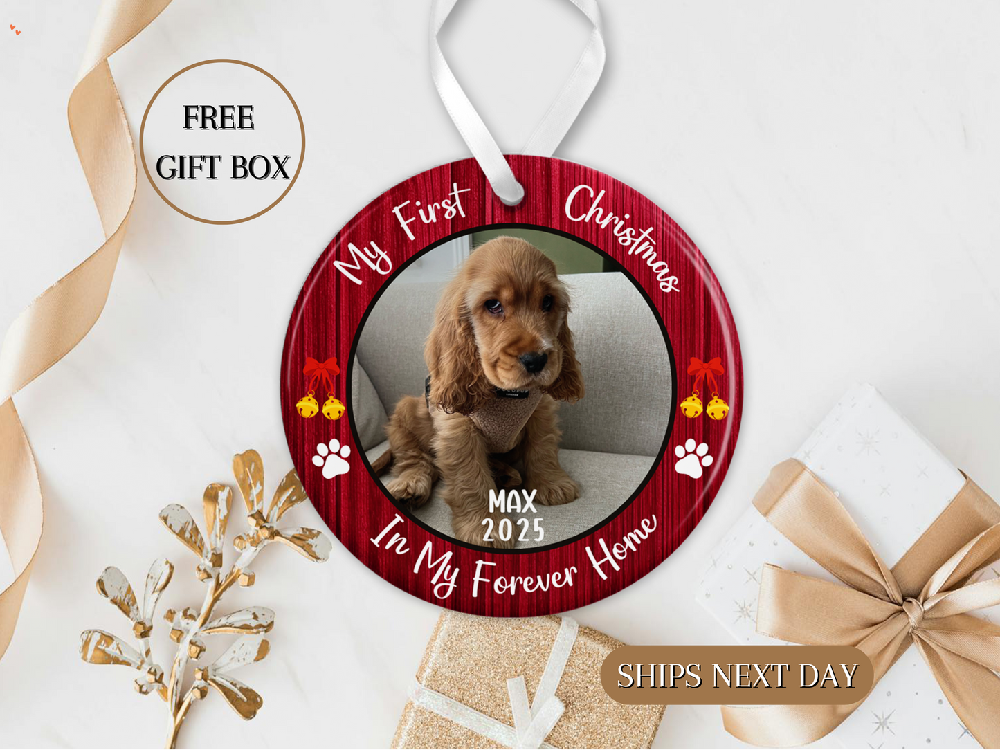 Custom Dogs First Christmas ornaments