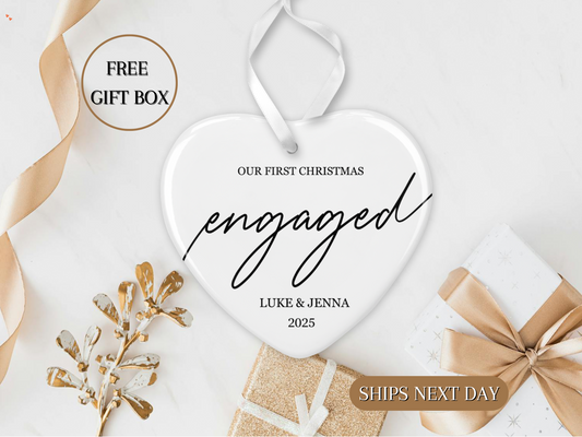 Engagement Christmas ornament