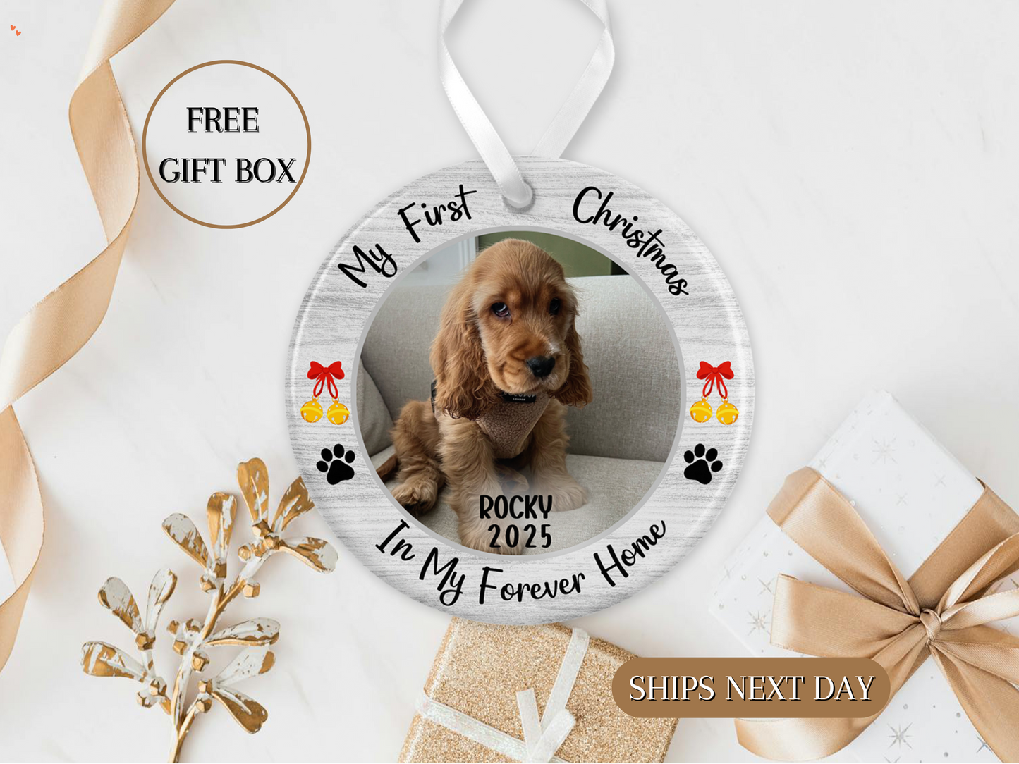 Custom Dogs First Christmas ornaments