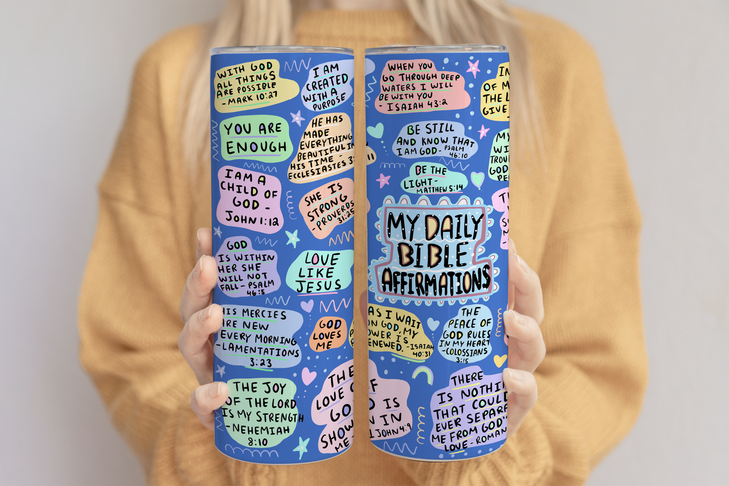 Christian Affirmation Tumbler ,Affirmation Gift For Mother's Day, Bible Affirmations Tumbler