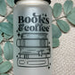 Coffee and books glass cup