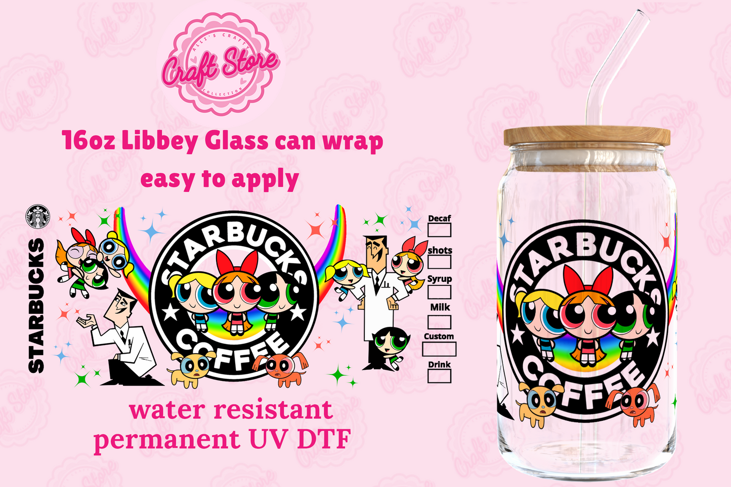 blossom , bubbles , butter cup uv dtf wrap 