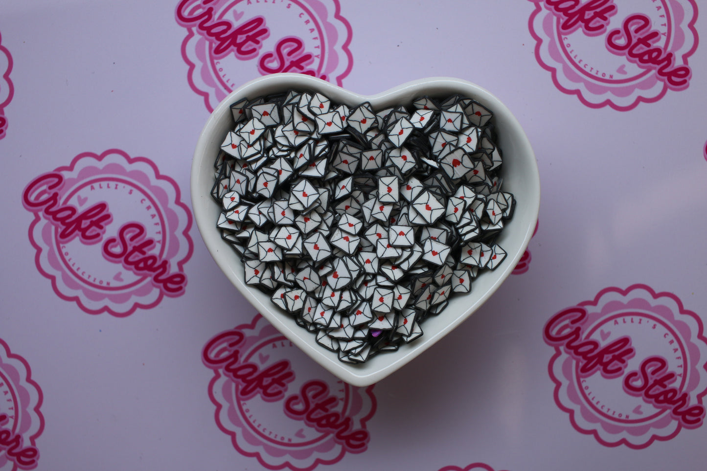 Love letter polymer clay slices